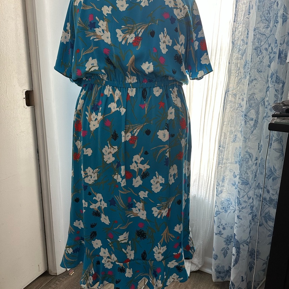 Floral Blue Dress J Crew